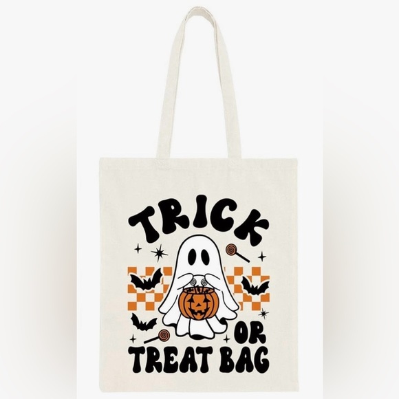 Handbags - Cream Trick or Treat Ghost Tote Bag